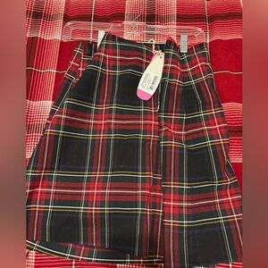 Castaway Red and Black Plaid Mini Skirt